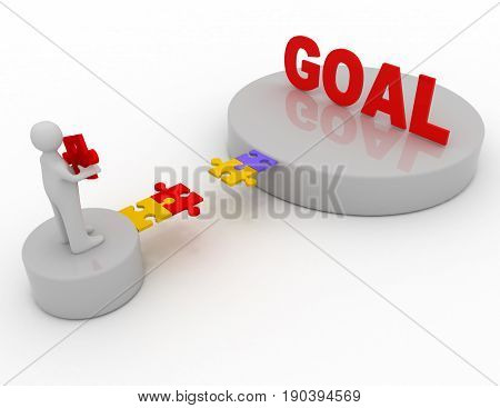 Brige To The Goal Concept .  3D Rendered Illustration