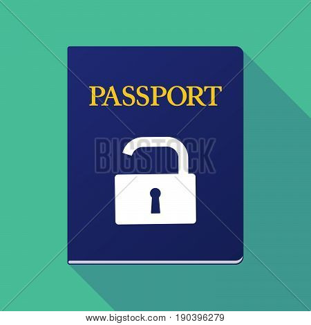 Long Shadow Passport With An Open Lock Pad