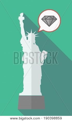 Long Shadow Statue Of Libety With A Diamond