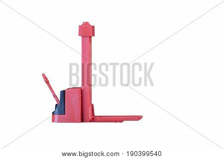 Miniature lifting tools isolated with clipping paht on white background. Elegant Design with copy space for placement your text mock up for industrial and logistic concept