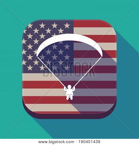 Long Shadow Usa App Button With A Paraglider