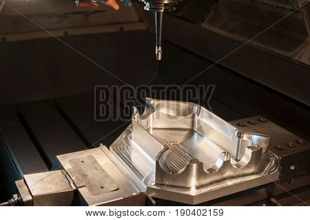 Industrial steel mold/ blank milling. Metalworking and mechanical engineering. CNC technology.
