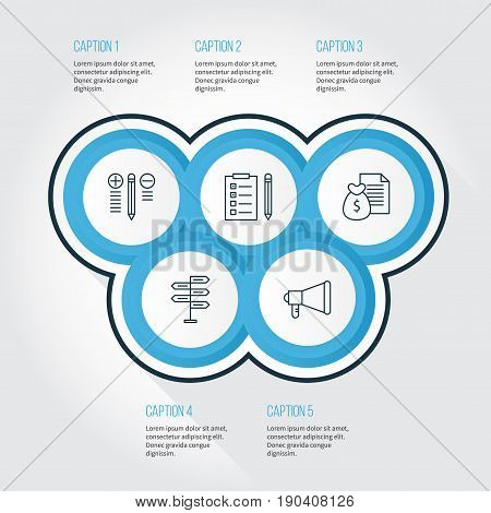 Management Icons Set. Collection Of Announcement, Decision Making, Report And Other Elements. Also Includes Symbols Such As Fork, Right, List.