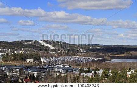 Cityscape Of Jyvaskyla, Finland From The Top Of Harju Hill