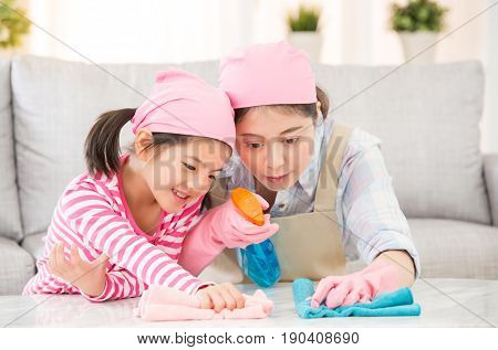Mother And Daughter Do The Cleaning House