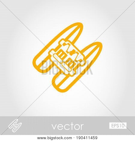 Pedalo boat beach outline vector icon. Beach. Summer. Summertime. Holiday. Vacation eps 10