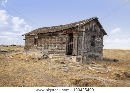 Cisco Utah USA - September 03 2016: Abandoned house in the ghost town of Cisco
