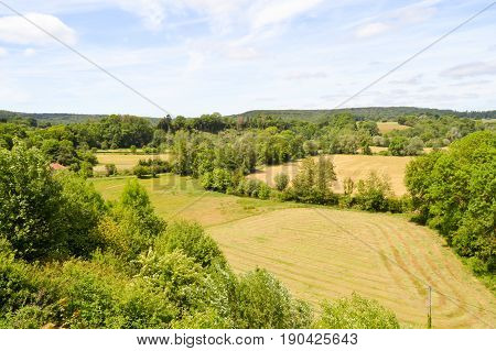 View of the countryside of Mont-Devant-Sassey in the department of Meuse in France