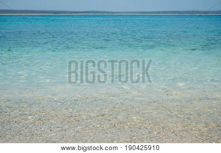 Beautiful clear water in the sea of Arnhem land, Northern Territory state of Australia.