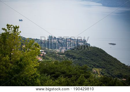 View from Monte Baldo on Malcesine, mountain