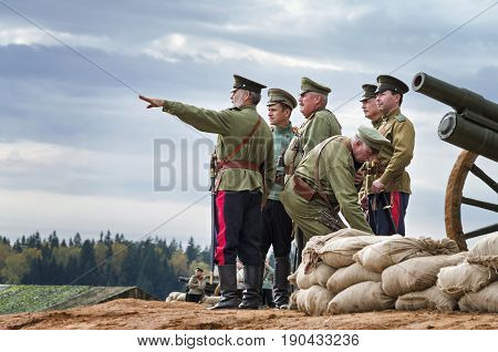 Brusilovsky breakthrough, the historic festival the First world war in Moscow, October 2, 2016. Soldiers of the Russian army.