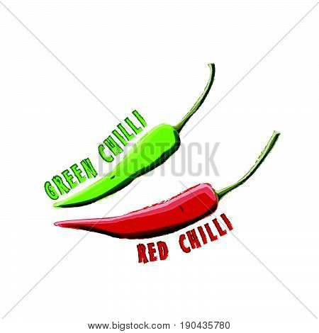 Logo Icon Design Red Chilli & Green Chilli Farm