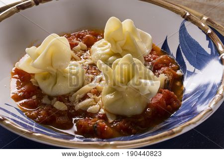 Fagottini Pasta With Tomato Sauce
