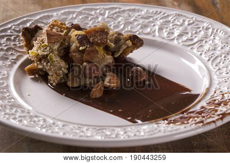 Dessert Panforte With Cream Of Coffee