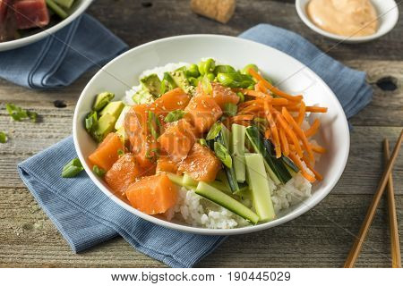 Raw Organic Salmon Poke Bowl