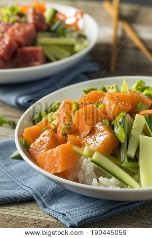 Raw Organic Salmon Poke Bowl
