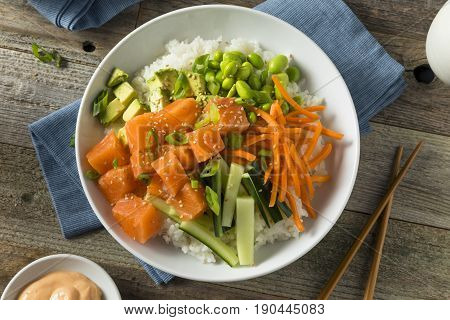 Raw Organic Salmon Poke Bowl