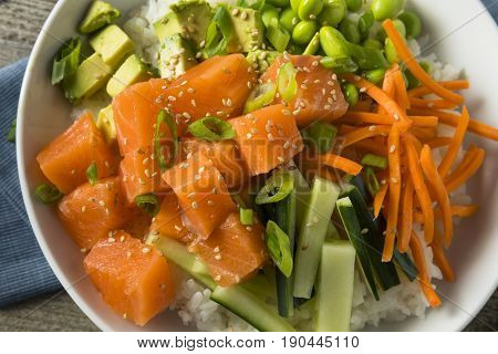 Raw Organic Salmon Poke Bowl