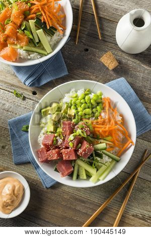 Raw Organic Ahi Tuna Poke Bowl