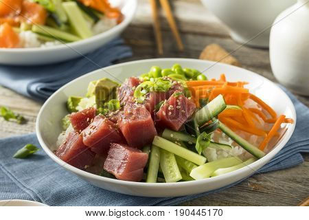 Raw Organic Ahi Tuna Poke Bowl