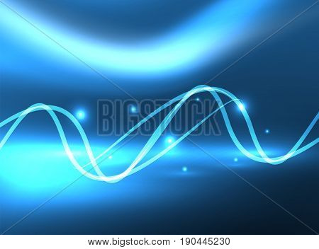 Glowing shiny wave background, energy concept illustration