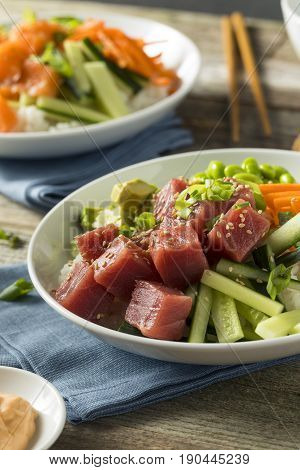 Raw Organic Ahi Tuna Poke Bowl