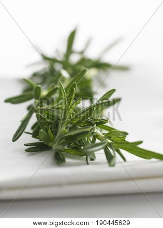 rosemary on white napkin