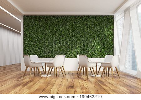 Office Cafe Interior, Grass Wall Front