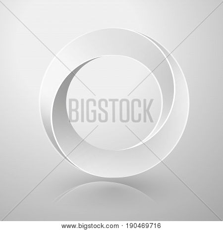 Impossible Circle Sign. Optical Illusion. Vector Illustration isolated on white. Sacred geometry.