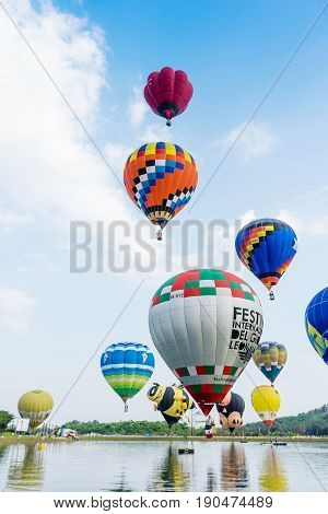 Chiangrai Thailand - Febuary 17 2017 : Singha Park International Balloon Fiesta 2017 In Singha Park,