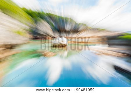 Zoom blur abstract images at Limu Pools stunning vibrant colors of coral pools and surrounding coral formations in Niue.