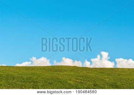 buke sky and hills for background image.Have space to put pictures or text.