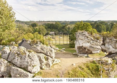 View on rocks - Jura region in Poland Silesia.