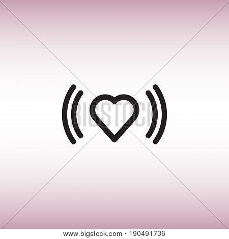Heart beat flat vector sign. Heart beat isolated icon. Arrhythmia indicator vector symbol.