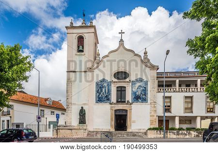 AVEIRO,PORTUGAL - MAY 12,2017 - View at the church of Vera Cruz in Aveiro. Aveiro is located on the shore of the Atlantic Ocean.Aveiro is an industrial city with an important seaport.
