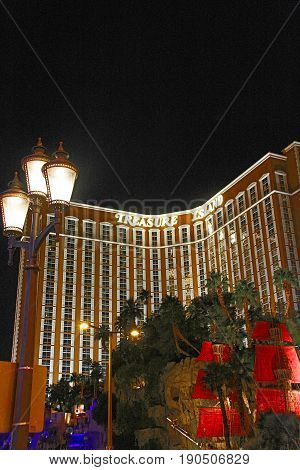 LAS VEGAS - October 9: Treasure Island Hotel and Casino on October 9, 2016 in Las Vegas. This Caribbean themed resort has an hotel with 2,884 rooms.