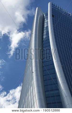 MILAN, ITALY - APRIL 17, 2017: Milan (Lombardy Italy): the skyscraper known as Generali Tower in the new Citylife area (Tre Torri)