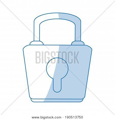 Flat line monocromatic lock over white background vector illustration