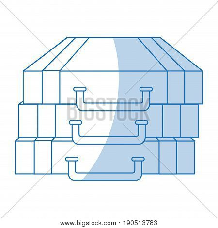 Flat line monocromatic briefcase over white background vector illustration