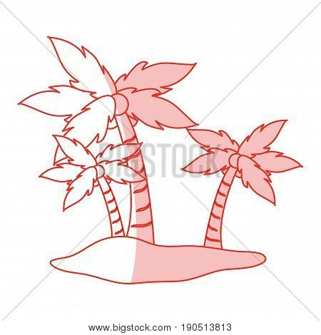 Flat line monocromatic island icon over white background vector illustration