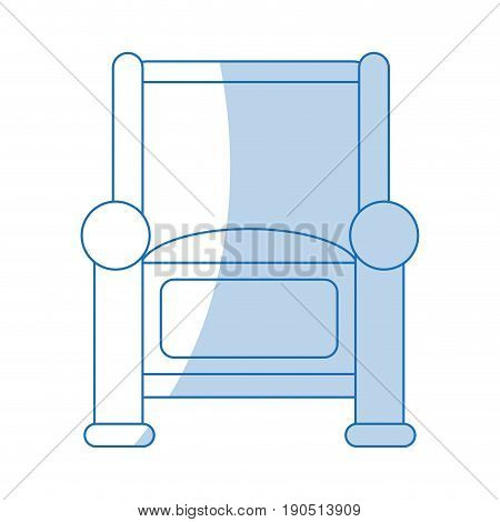 Flat line monocromatic armchair over white background vector illustration