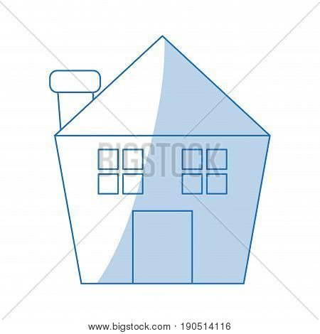 Flat line monocromatic house over white background vector illustration