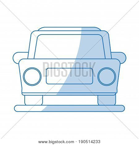 Flat line monocromatic car over white background vector illustration
