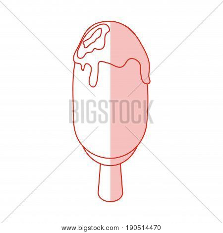 Flat line monocromatic popsicle over white background vector illustration