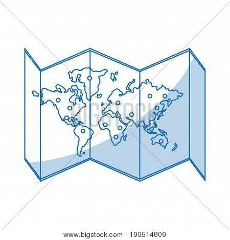 Flat line monocromatic world map over white background vector illustration
