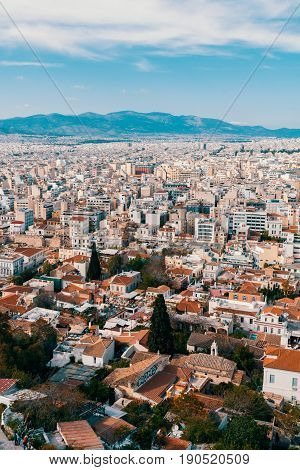 Athens in a sunny day from the Acropolis