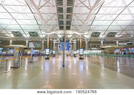 SEOUL, SOUTH KOREA - CIRCA MAY, 2017: check-in area at Incheon International Airport.