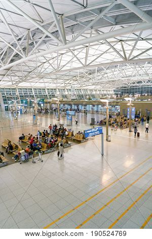 SEOUL, SOUTH KOREA - CIRCA MAY, 2017: check-in area at Incheon International Airport.
