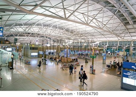 SEOUL, SOUTH KOREA - CIRCA MAY, 2017: check-in area at Incheon International Airport.