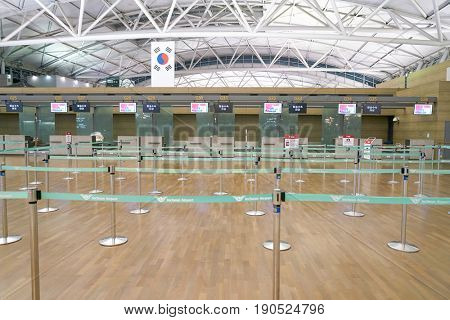 SEOUL, SOUTH KOREA - CIRCA MAY, 2017: check-in area at Incheon International Airport.